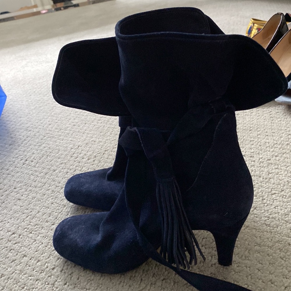 Chloe Navy Suede Boots